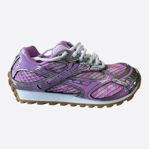 Bottega Veneta Shoes - Bottega Veneta Pink & Silver Orbit Women's Sneakers